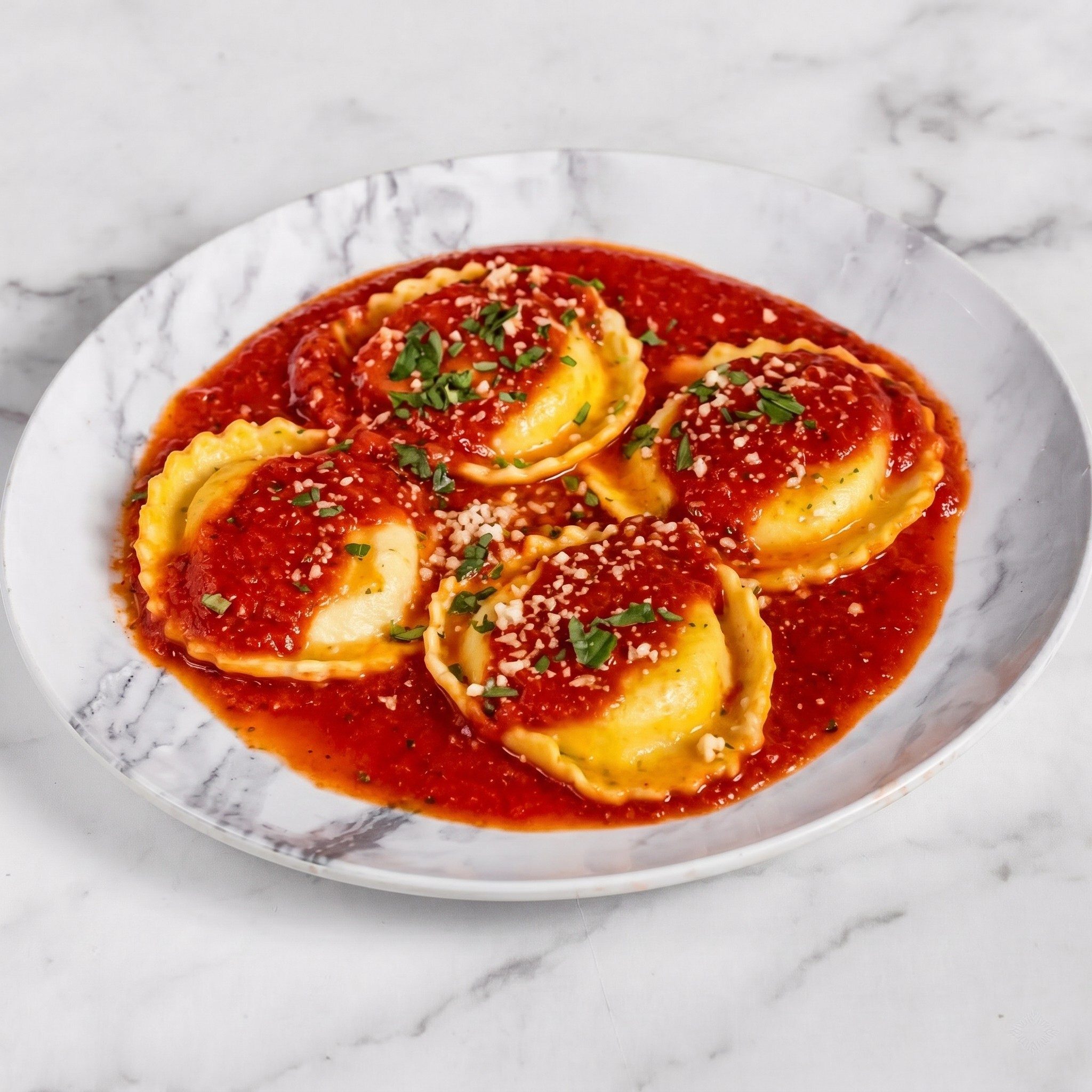 Ravioli Marinara Sauce Dinner.