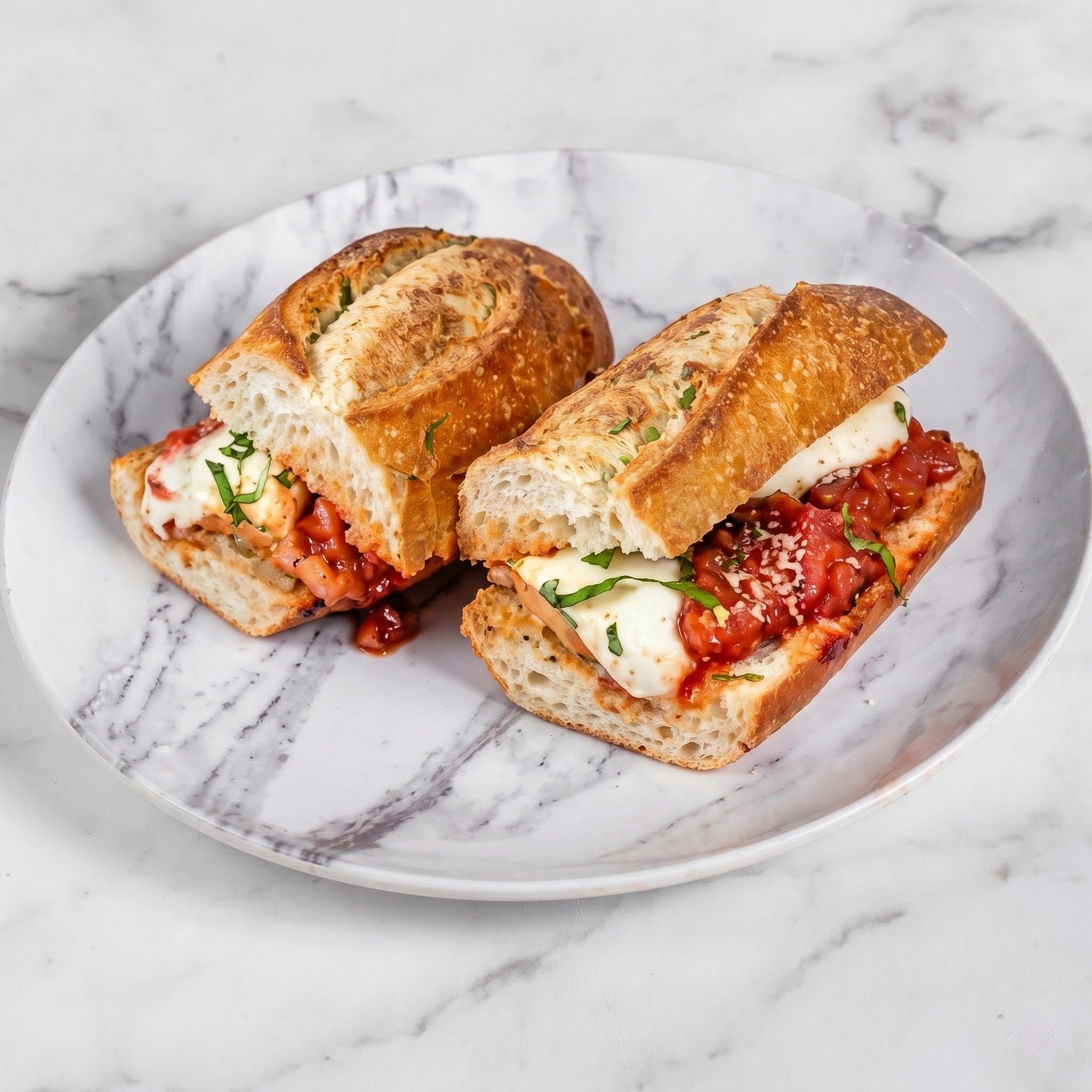 Eggplant Parmigiana Sandwich.