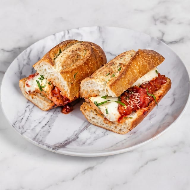 Eggplant Parmigiana Sandwich.