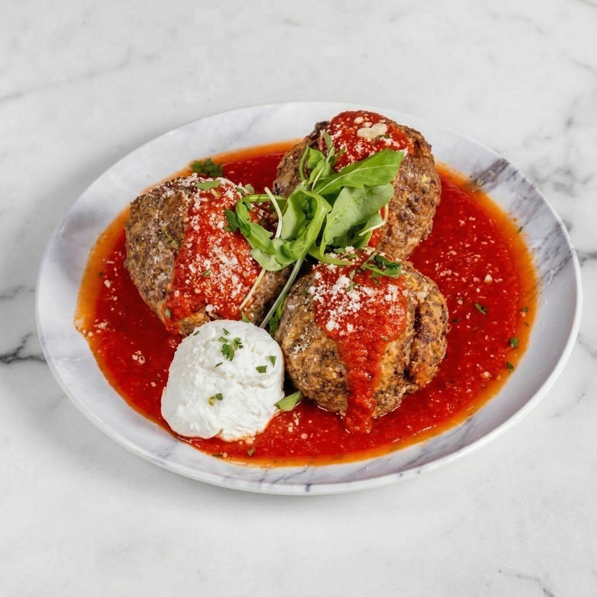 Nonna's Meatballs with Basil & Ricotta.