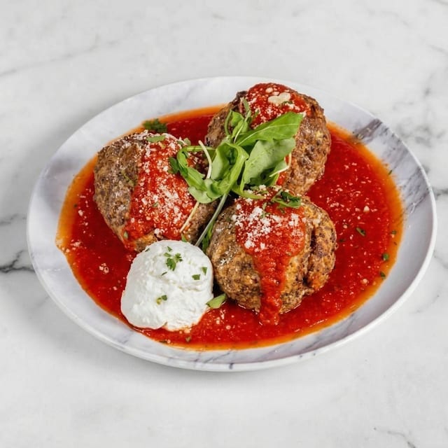 Nonna's Meatballs with Basil & Ricotta.