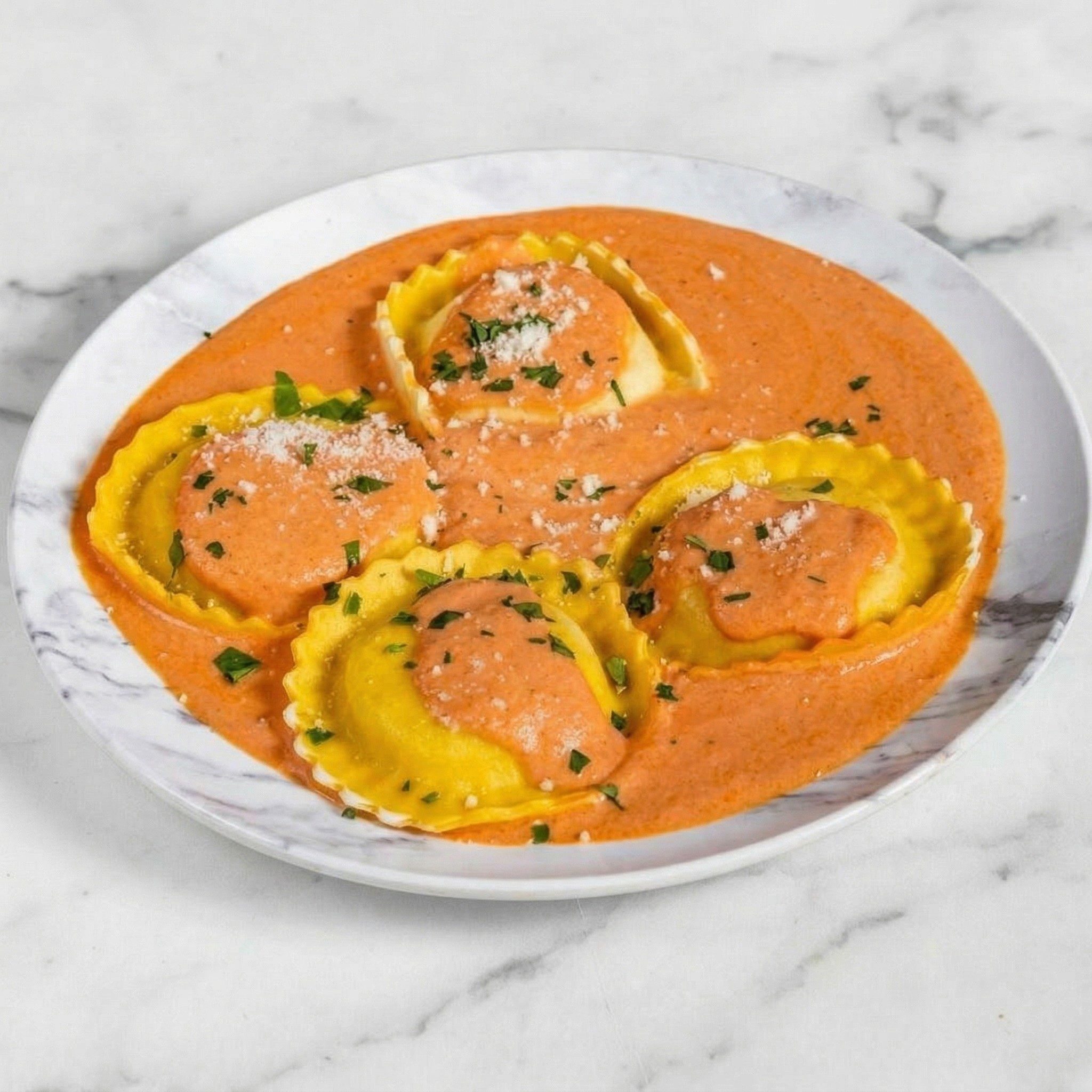 Ravioli Vodka Sauce Dinner.